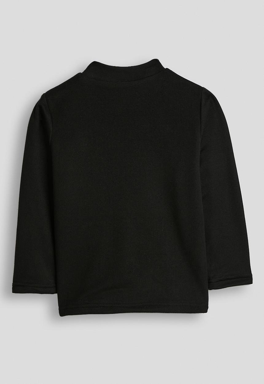 Pop Candy - Ribbed high neck top - black