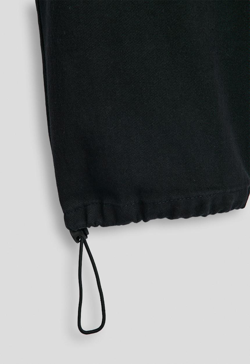 Pop Candy - Drawstring cuff cargo pants - black