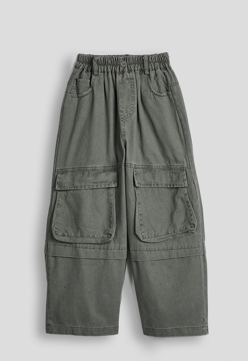 Pop Candy - Wide leg cargo pants - stone