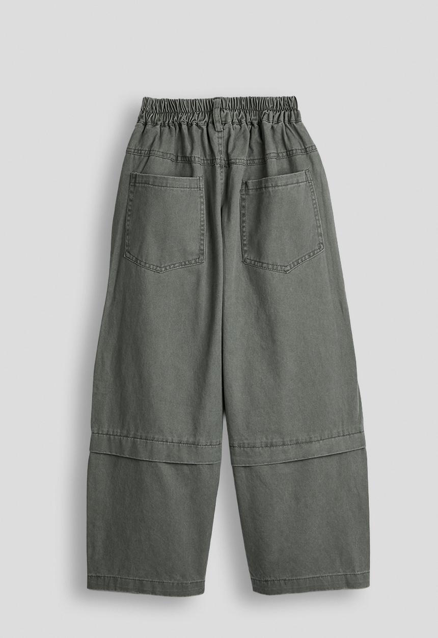 Wide leg cargo pants - stone