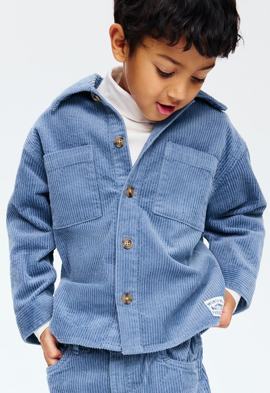 H&M - Cotton corduroy overshirt - dusty blue