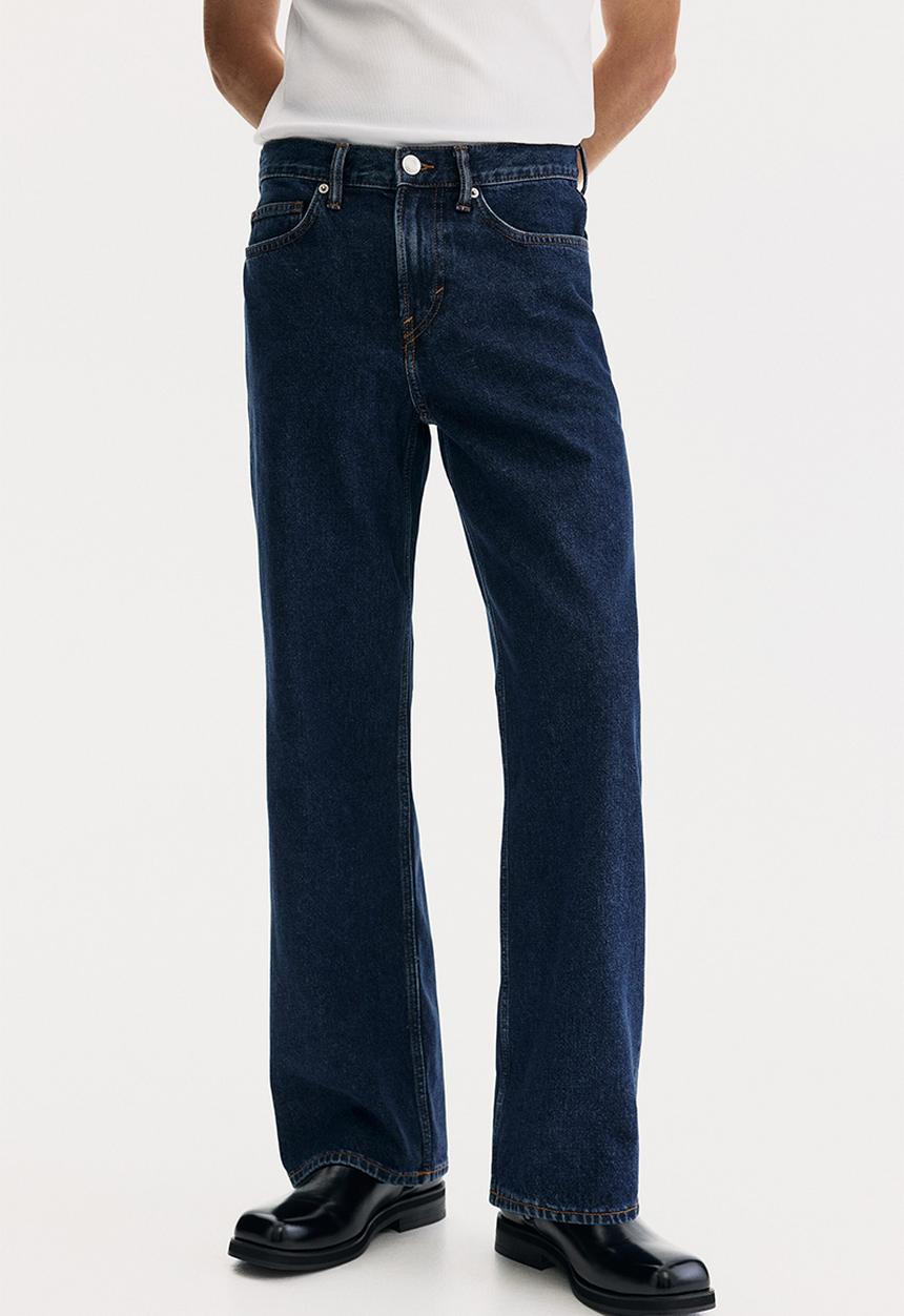 H&M - Straight relaxed jeans - dark denim blue