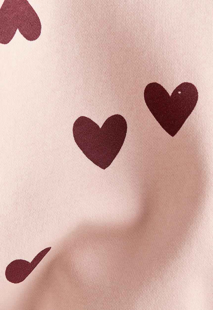 H&M - Printed sweatshirt - light dusty pink/hearts