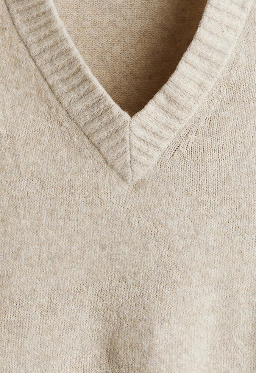 H&M - Regular fit knitted jumper - light beige marl
