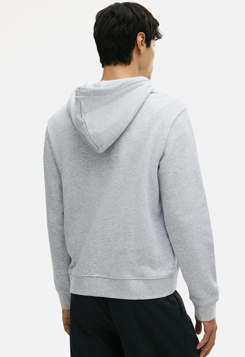 Regular fit zip - through hoodie - light grey marl - 0852614011
