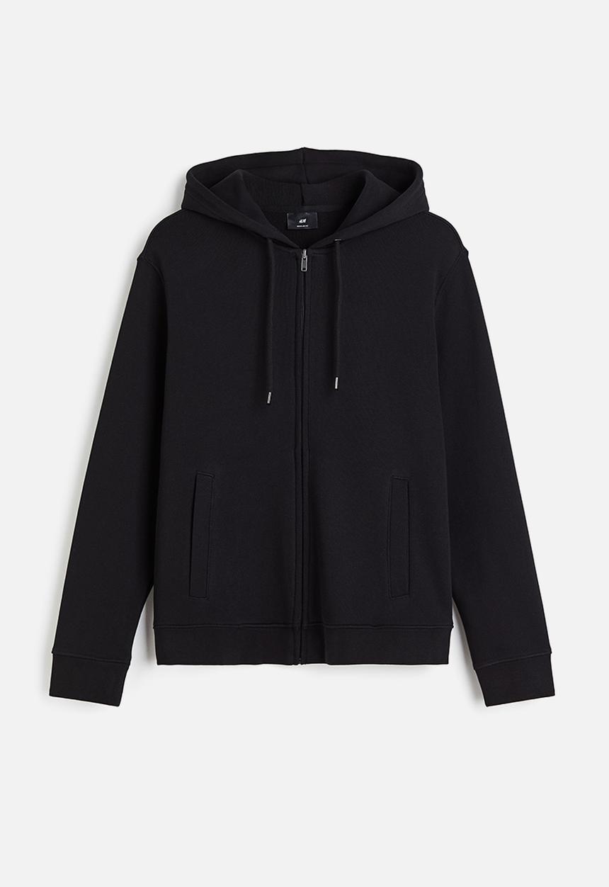 H&M - Regular fit zip-through hoodie - black