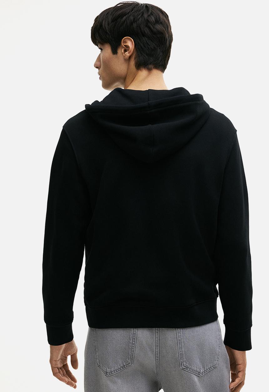 H&M - Regular fit zip-through hoodie - black