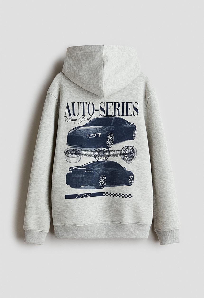 H&M - Hoodie - light grey/auto-series