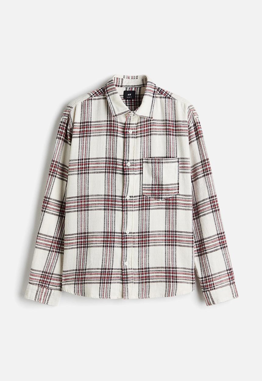 H&M - Relaxed fit shirt - white/checked