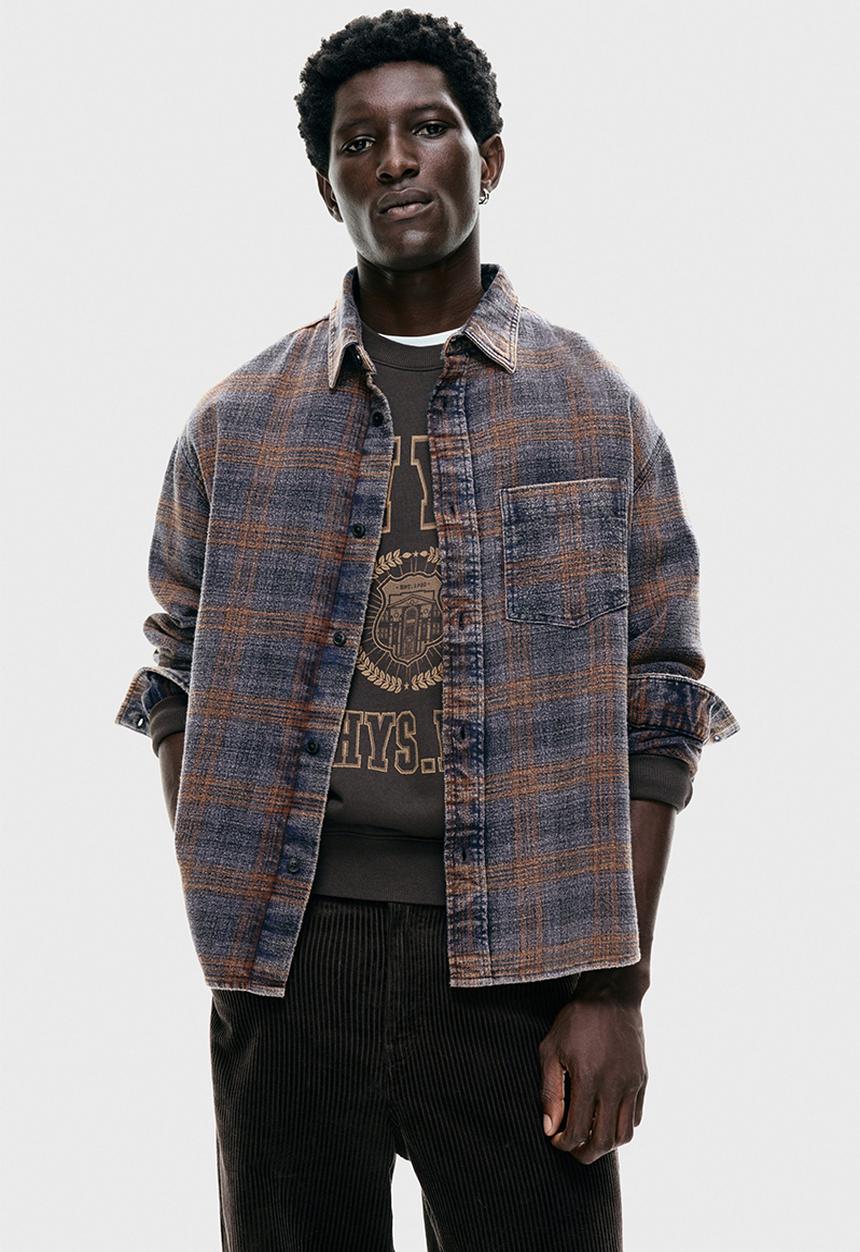 H&M - Relaxed fit shirt - dark blue/checked