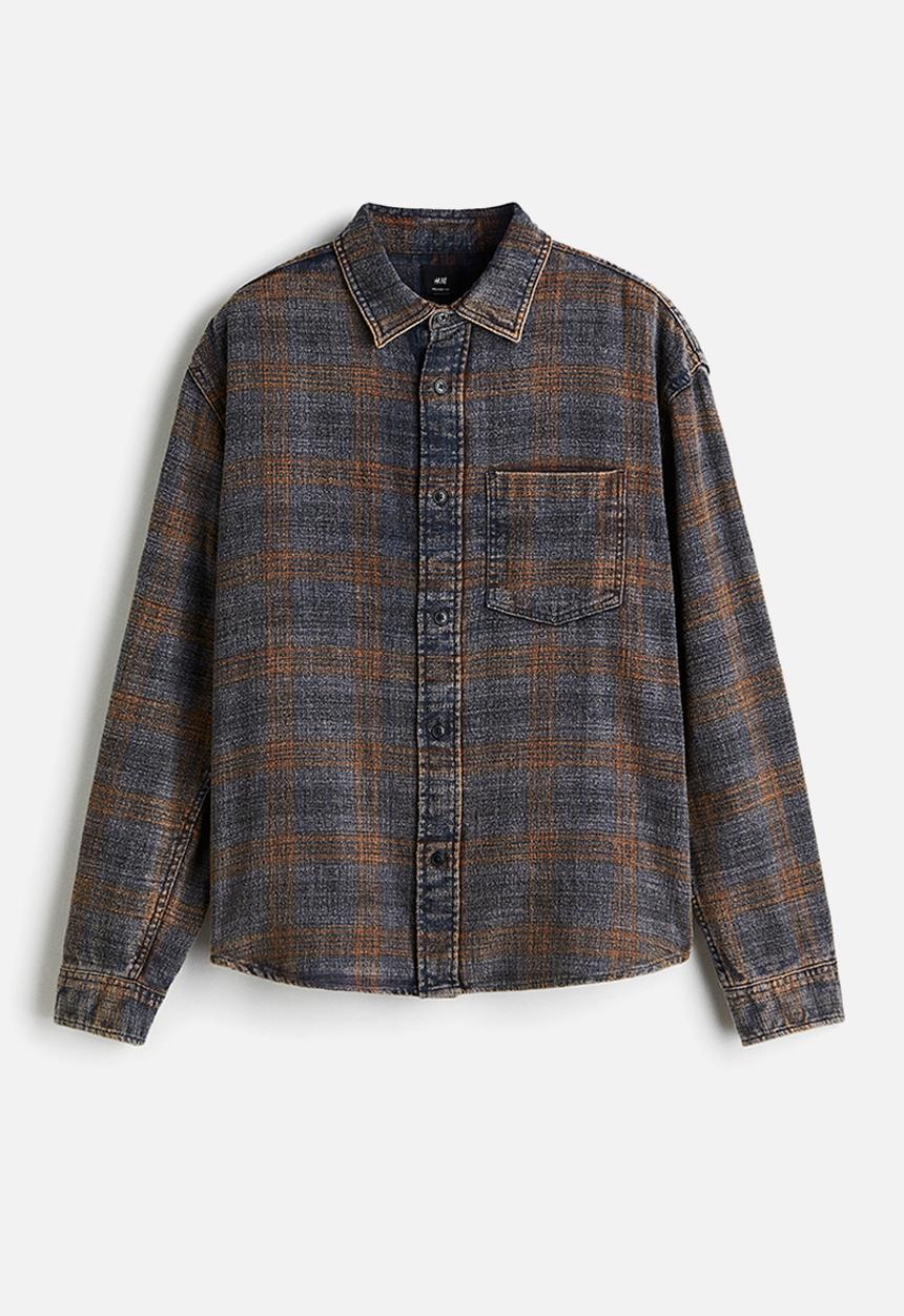 H&M - Relaxed fit shirt - dark blue/checked