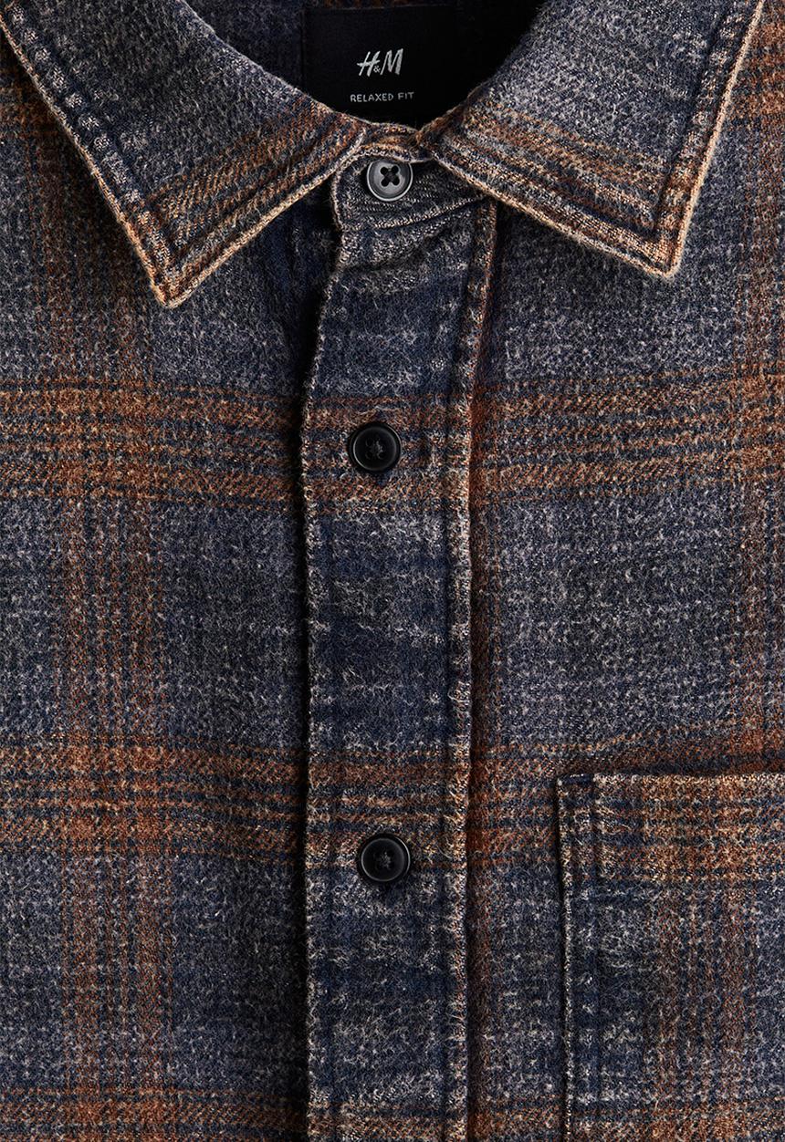 H&M - Relaxed fit shirt - dark blue/checked