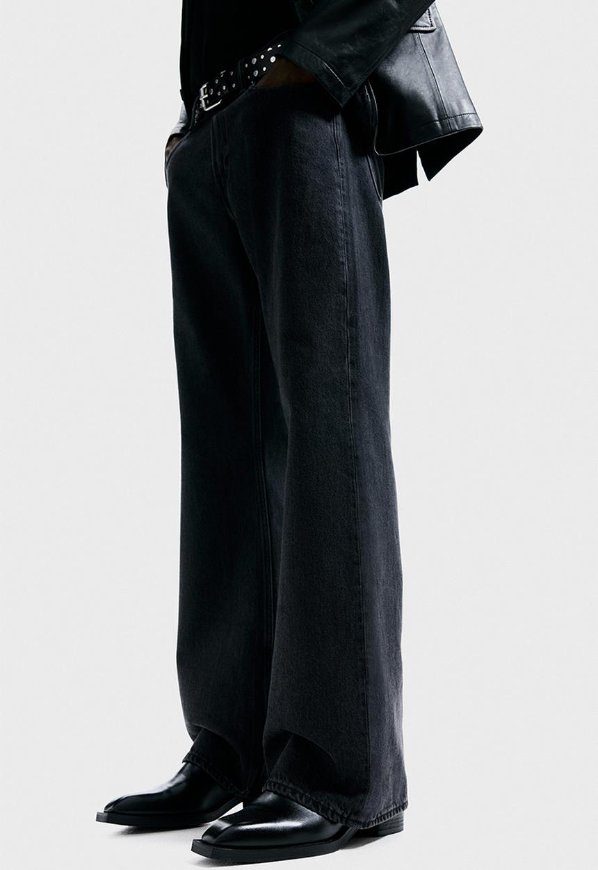 H&M - Relaxed bootcut jeans - denim black