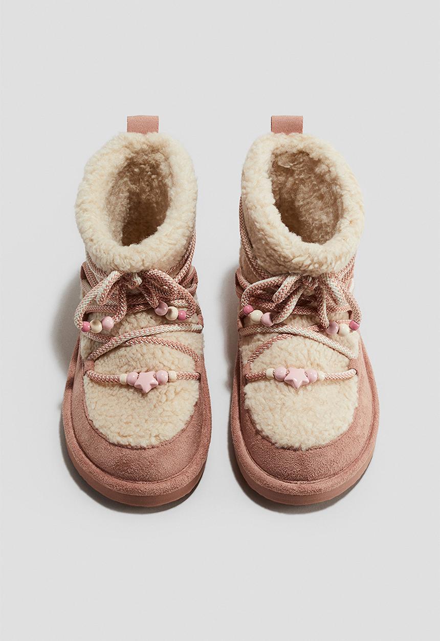H&M - Warm-lined boots - dusty pink/beige