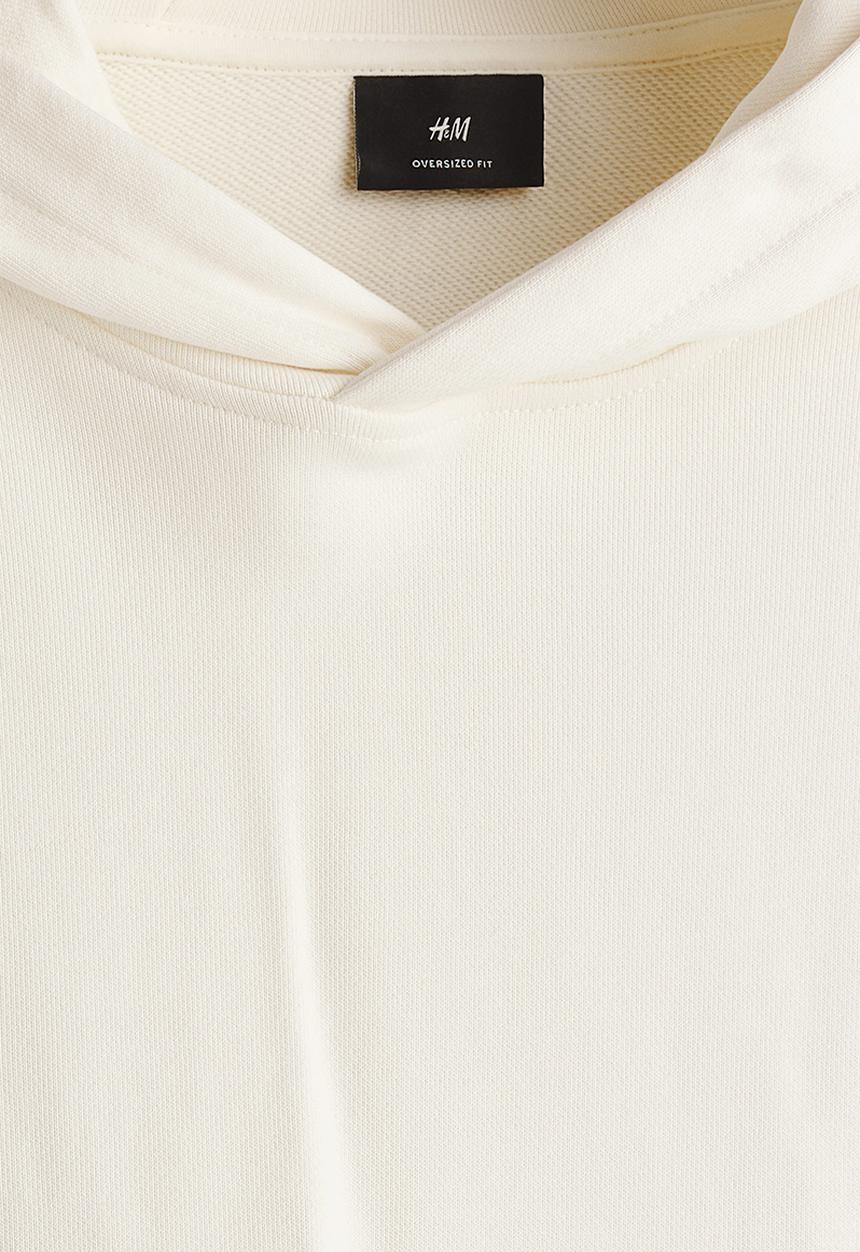 H&M - Oversized fit printed hoodie - cream/all is fading