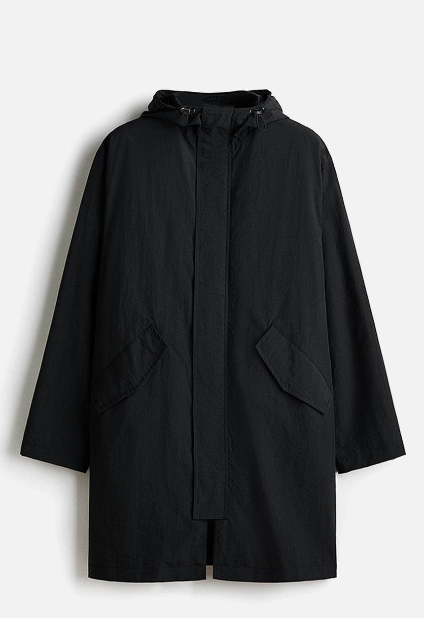 H&M - Hooded nylon parka - black