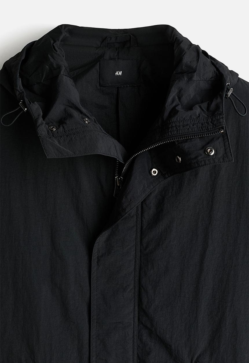 H&M - Hooded nylon parka - black