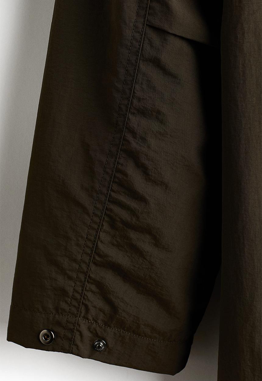 H&M - Hooded nylon parka - dark khaki green