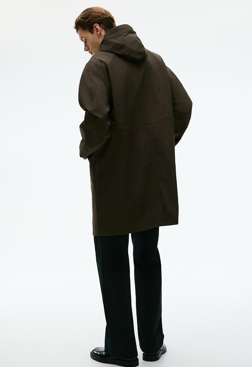 H&M - Hooded nylon parka - dark khaki green