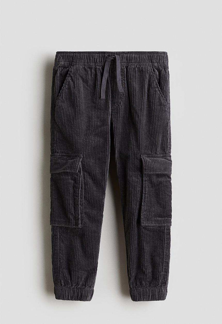 H&M - Corduroy cargo joggers - dark grey