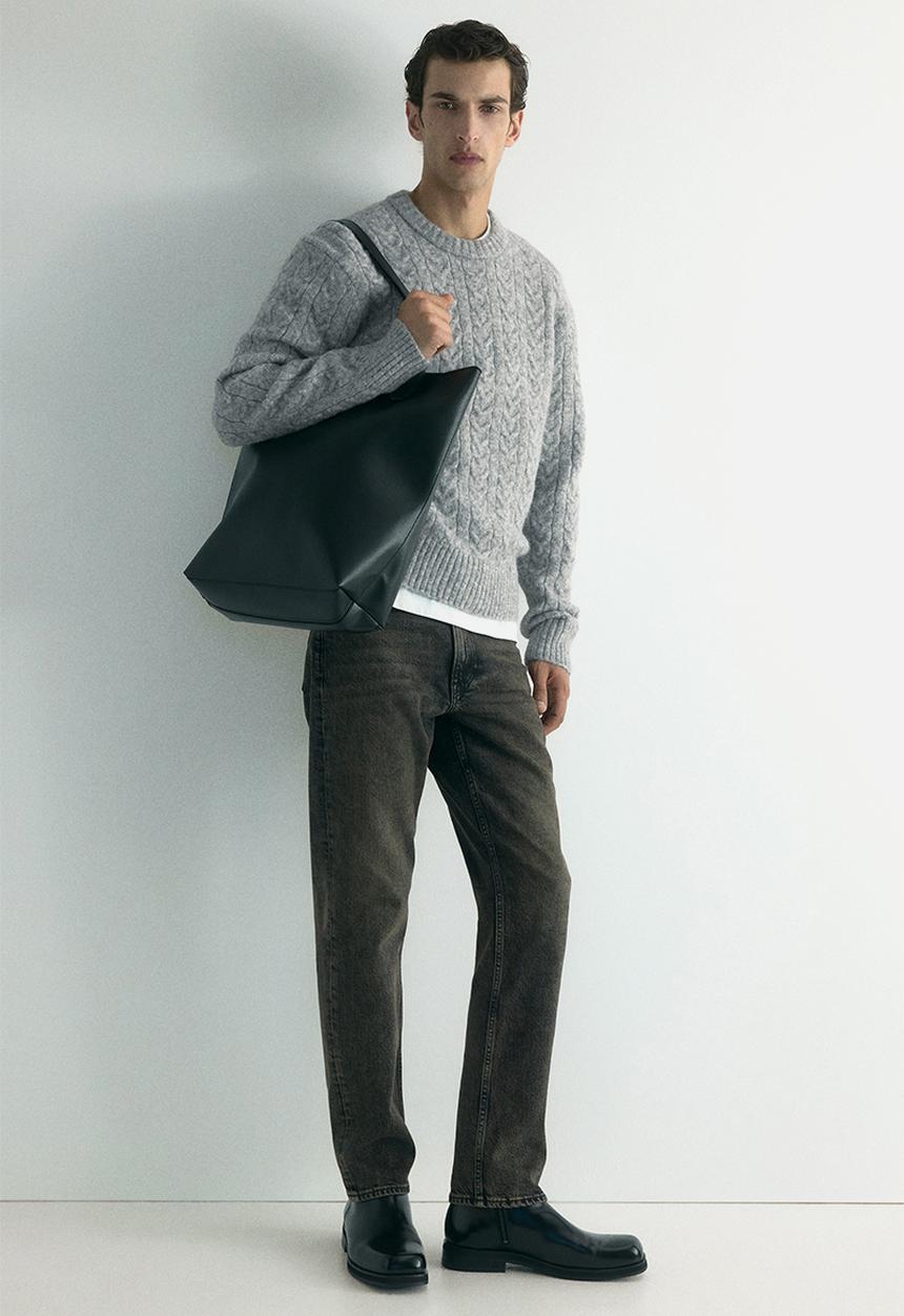 H&M - Regular fit cable knit jumper - grey