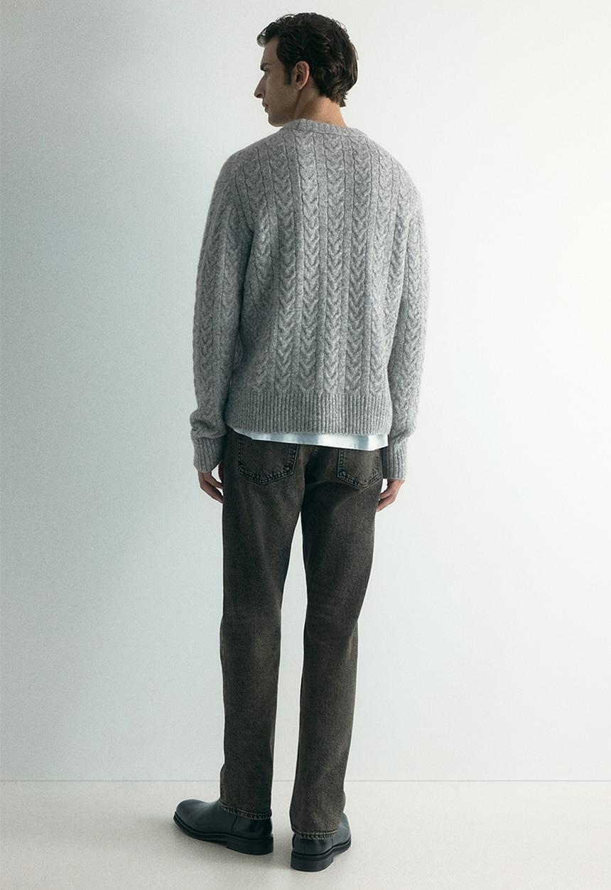 H&M - Regular fit cable knit jumper - grey