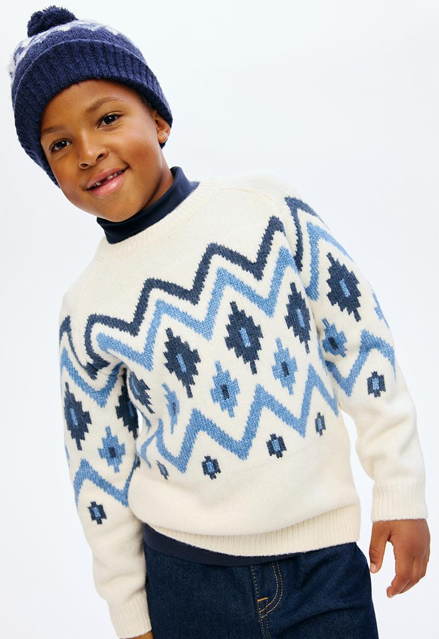 H&M - Jacquard-knit jumper - white/patterned