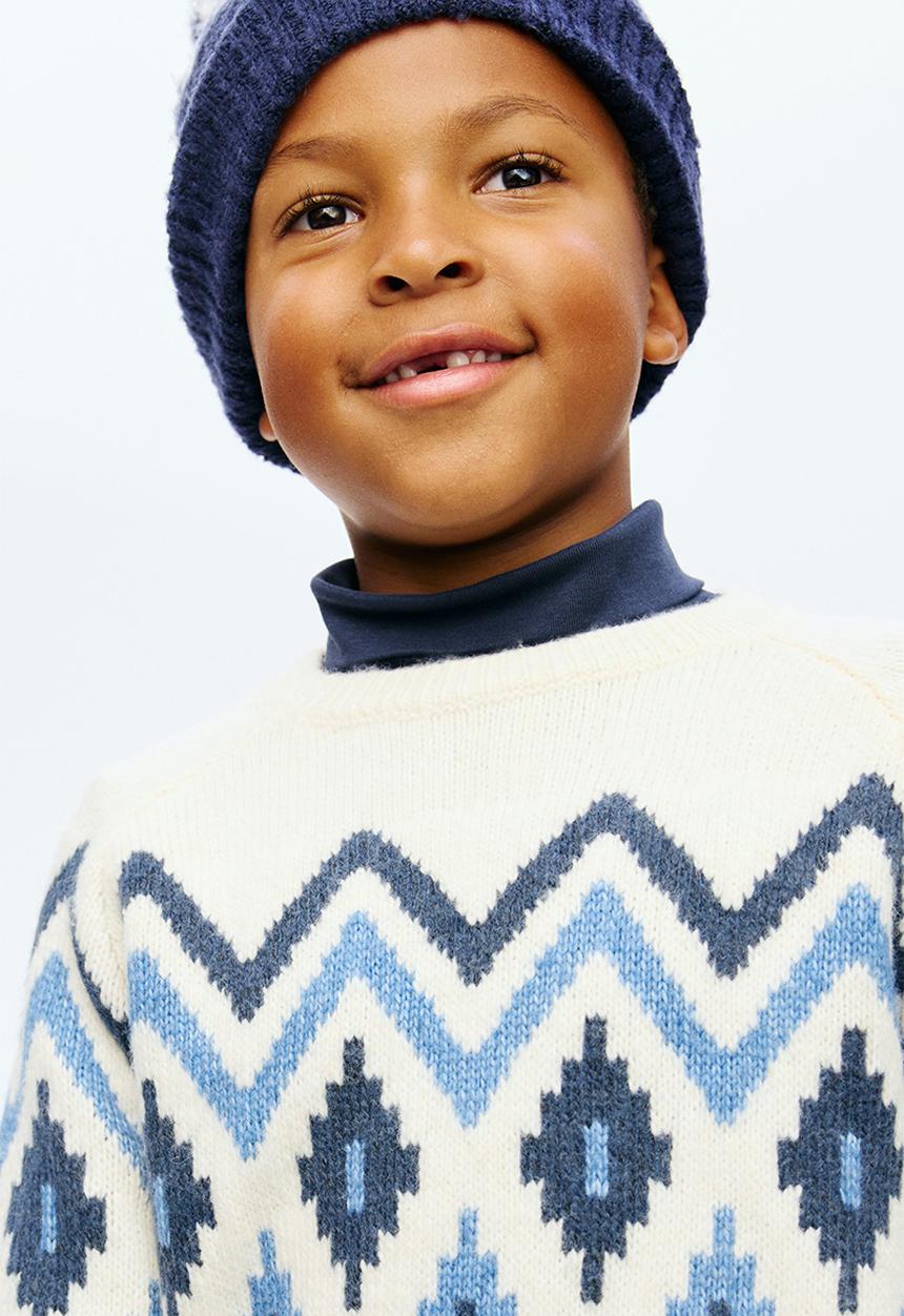H&M - Jacquard-knit jumper - white/patterned