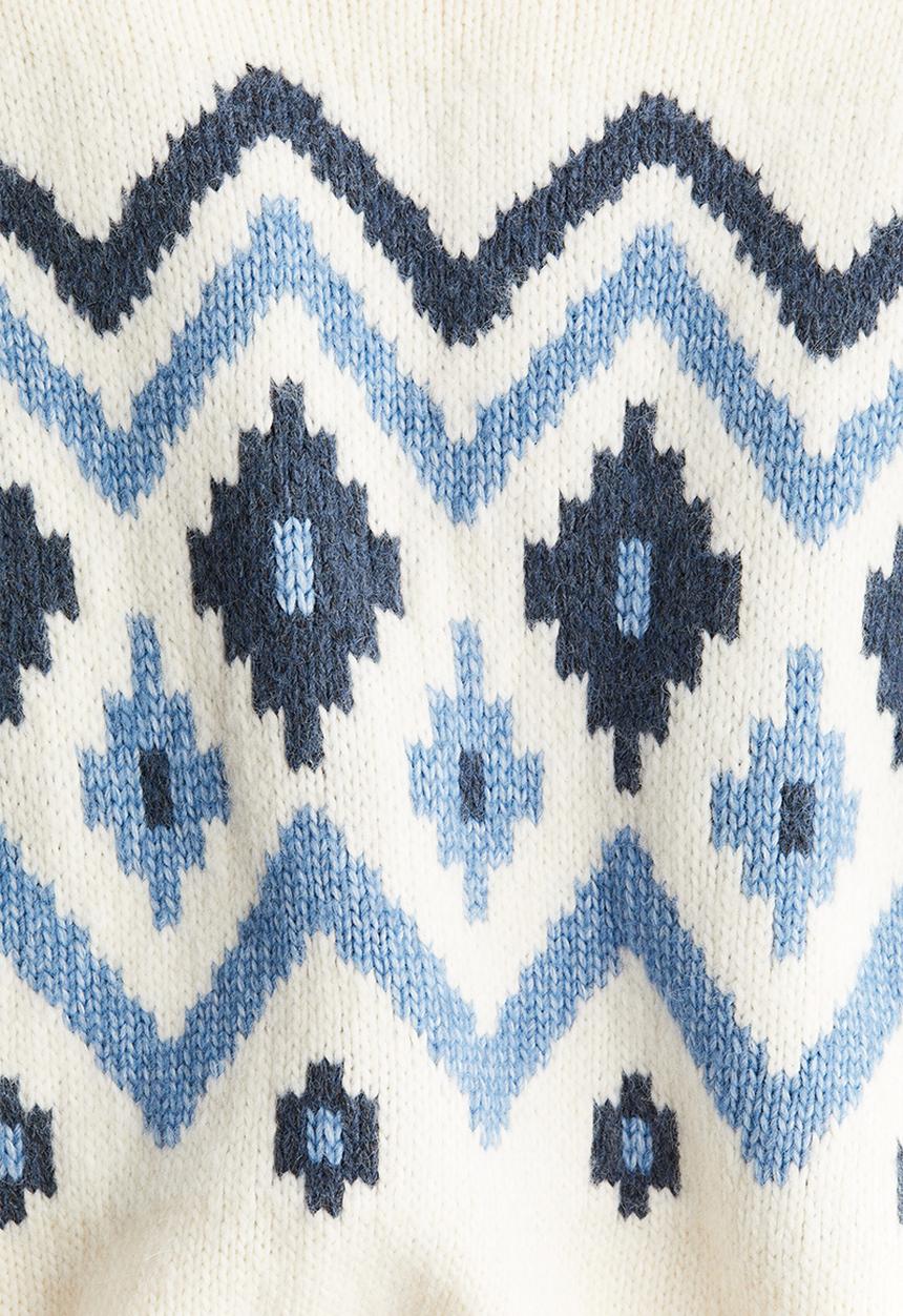 H&M - Jacquard-knit jumper - white/patterned