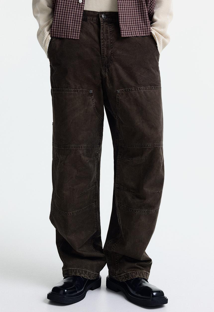 H&M - Loose fit carpenter trousers - dark brown