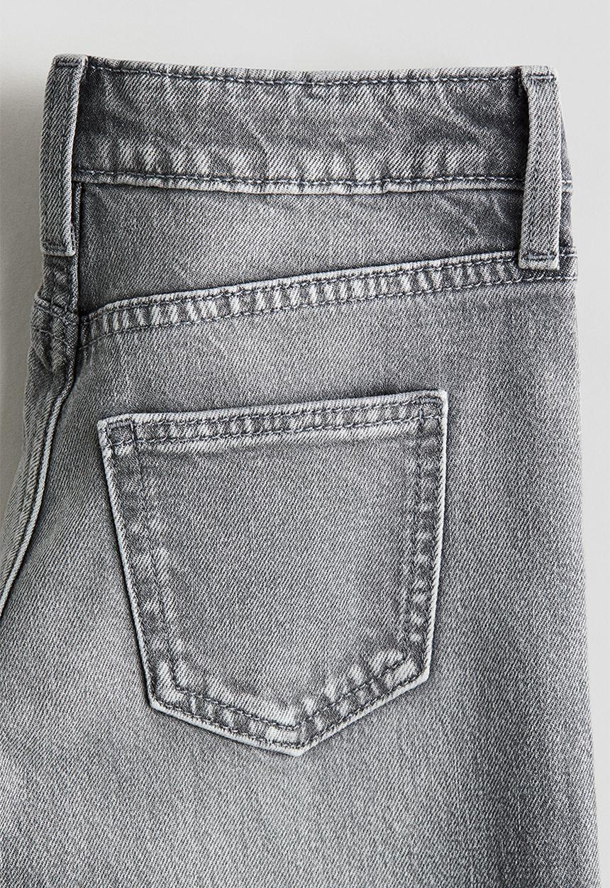H&M - Relaxed wide leg jeans - light grey/rhinestones