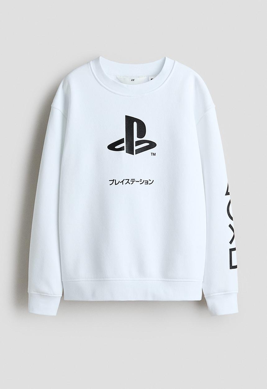 H&M - Print-motif sweatshirt - white/playstation