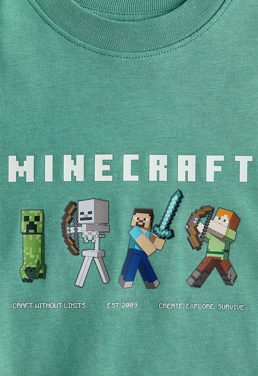 H&M - Oversized printed T-shirt - green/minecraft
