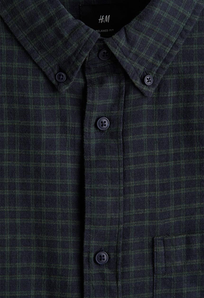 H&M - Loose fit shirt - blue/green checked