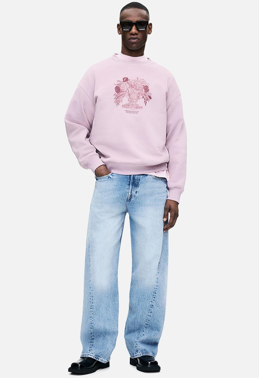 H&M - Loose fit printed sweatshirt - dusty pink/obscura institute