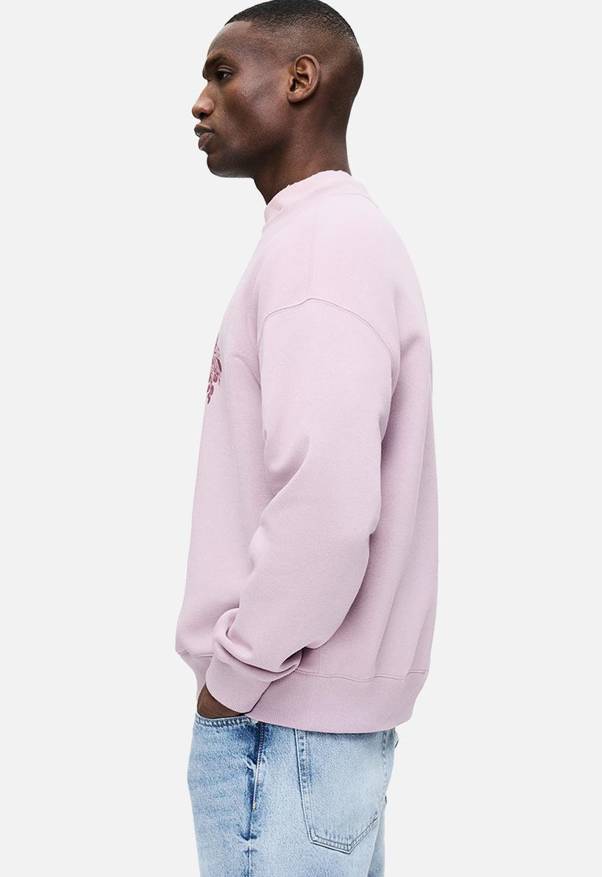 H&M - Loose fit printed sweatshirt - dusty pink/obscura institute