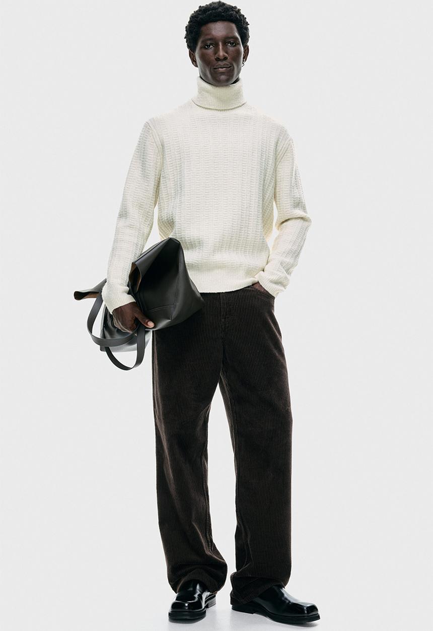 H&M - Regular fit polo-neck jumper - cream