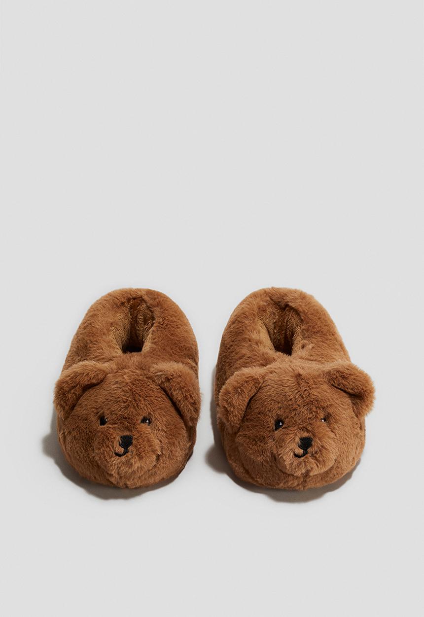 H&M - Teddy bear slippers - brown