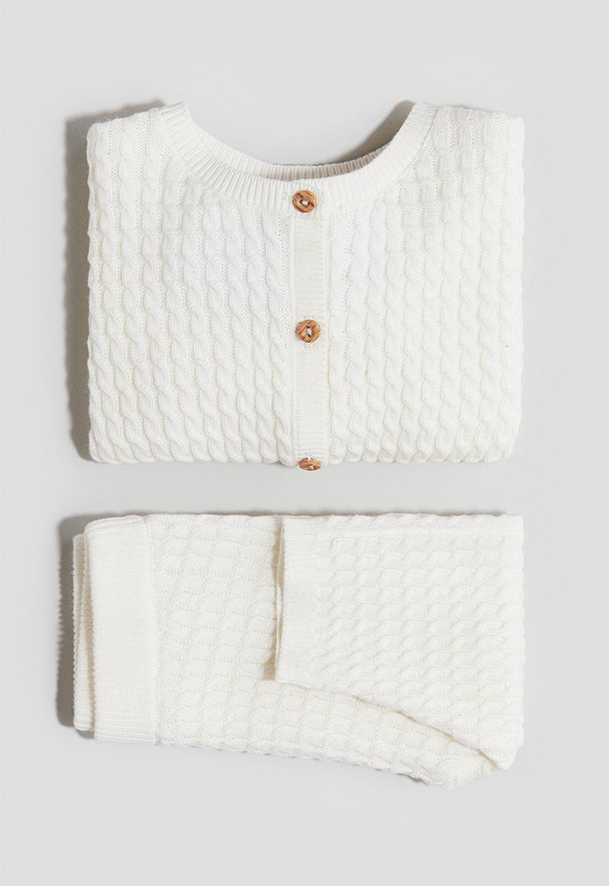H&M - 2-piece fine-knit set - white