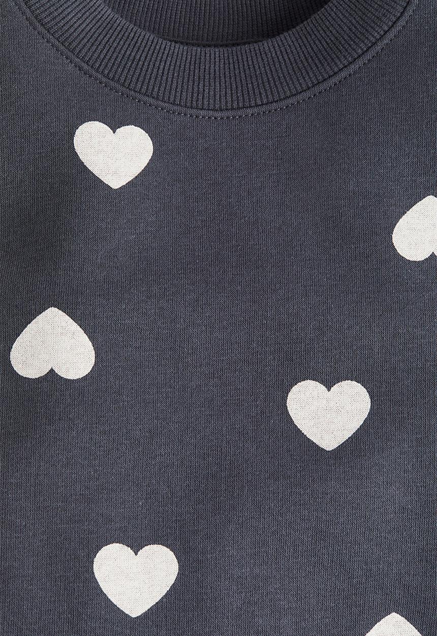 H&M - Oversized brushed-inside sweatshirt - dark grey/hearts