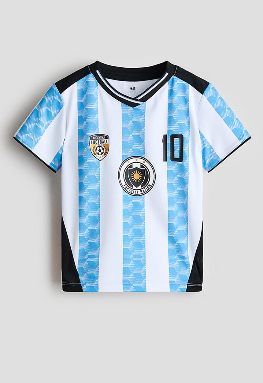 H&M - Printed football shirt - light blue/argentina