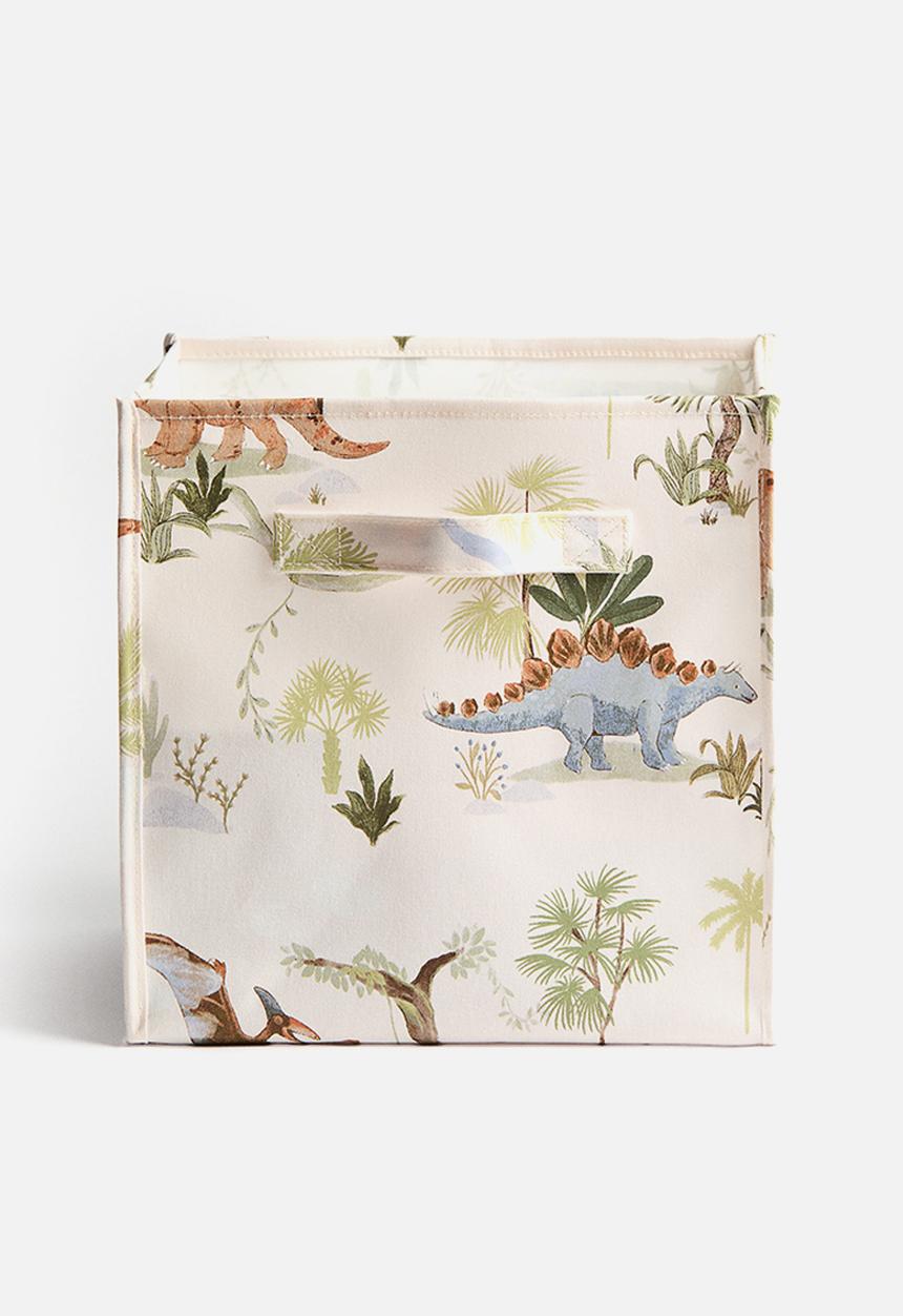 H&M - Printed storage basket - white/dinosaurs
