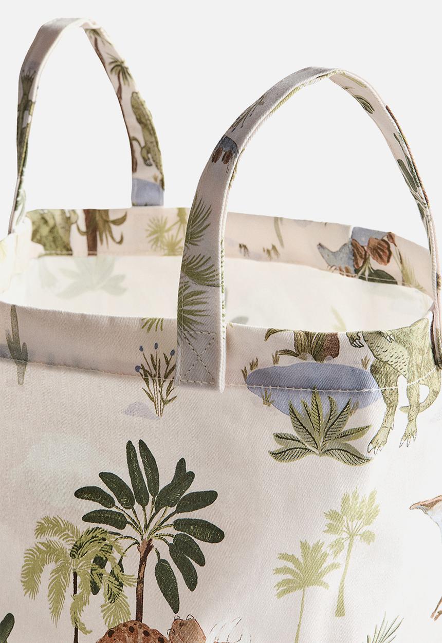 H&M - Printed storage basket - white/dinosaurs