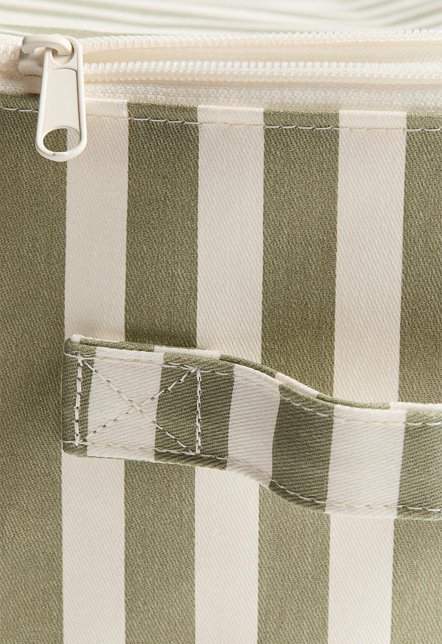 H&M - Lidded toy storage basket - green/striped