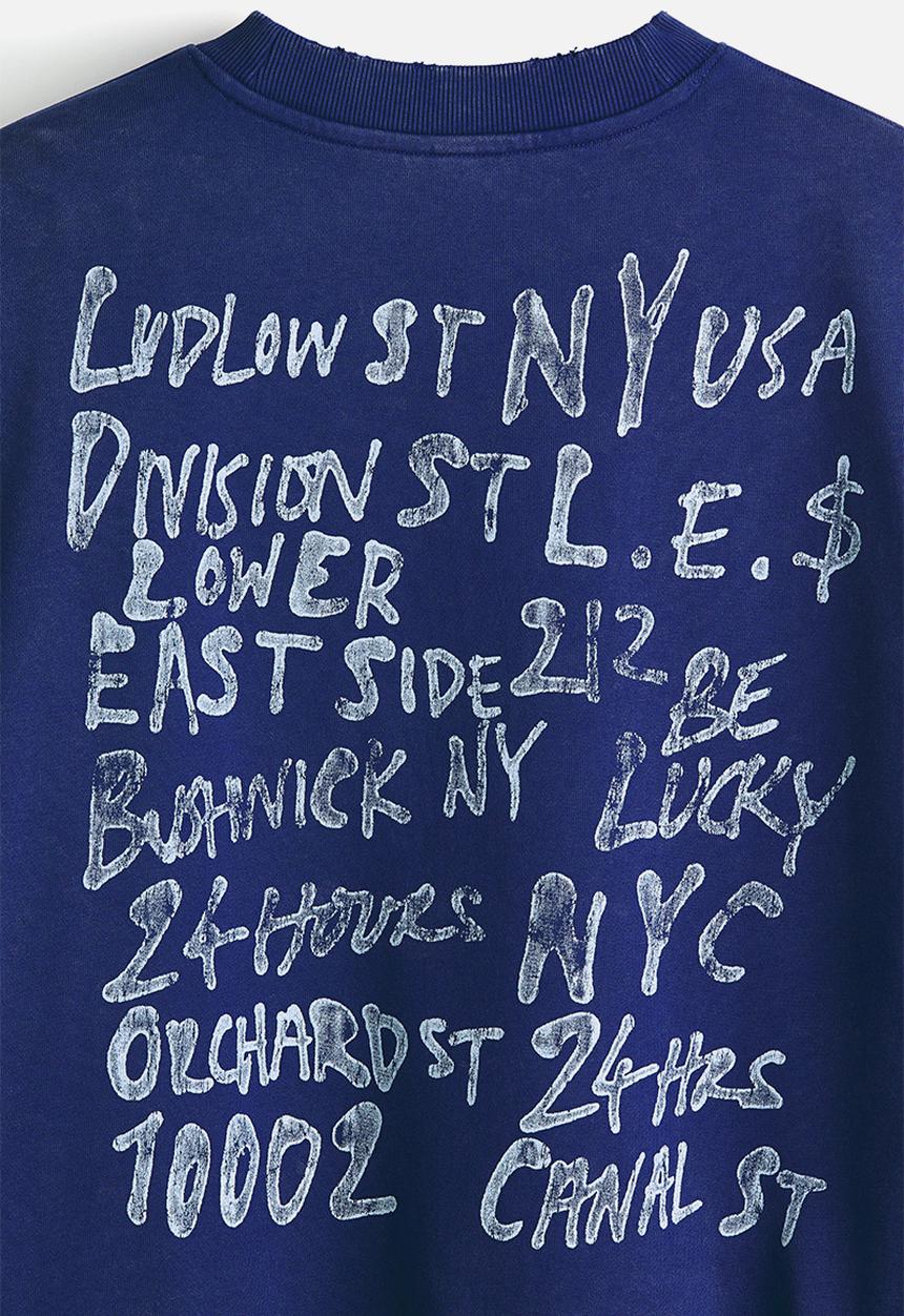 Oversized fit printed sweatshirt - dark blue/orchard st - 1313233001