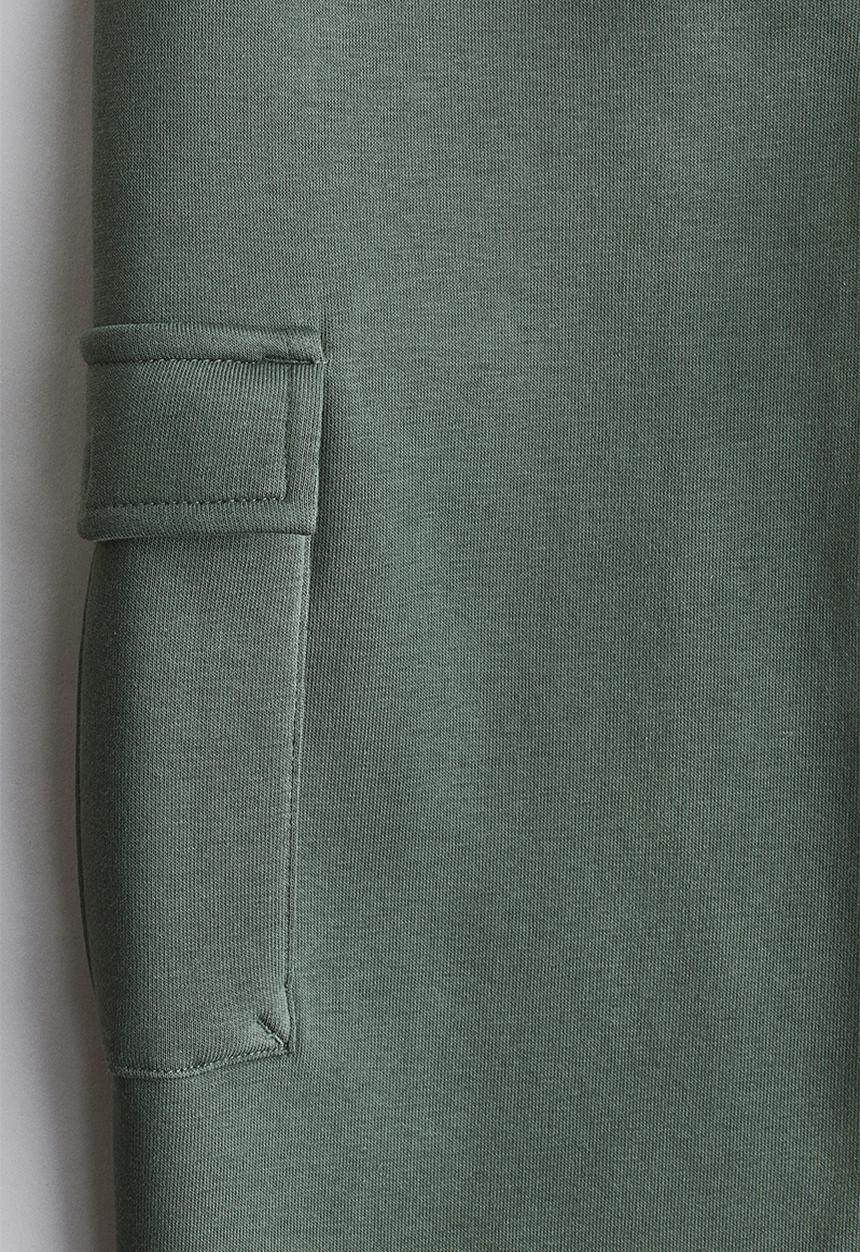 H&M - Cargo-style sweatshirt joggers - khaki green