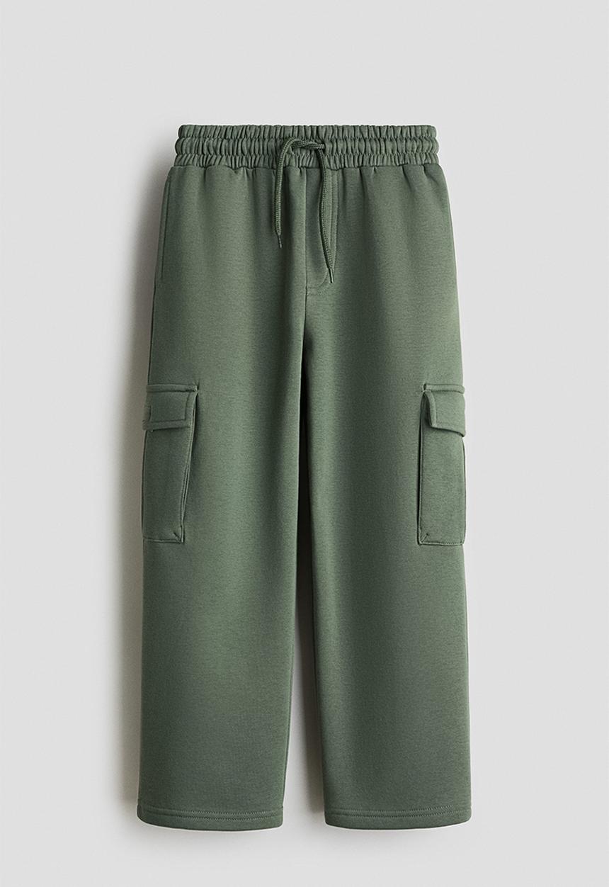 H&M - Cargo-style sweatshirt joggers - khaki green