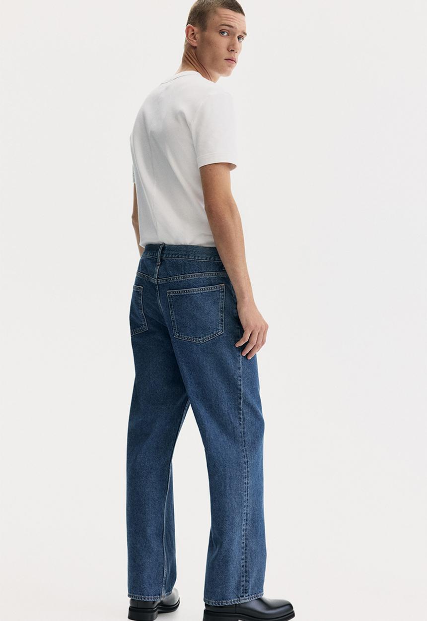 H&M - Straight relaxed jeans - denim blue