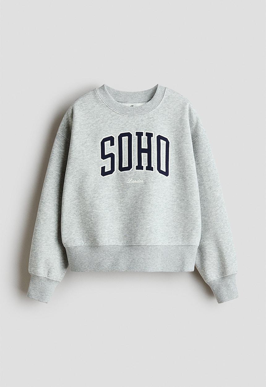 H&M - Embellished sweatshirt - light grey marl/soho