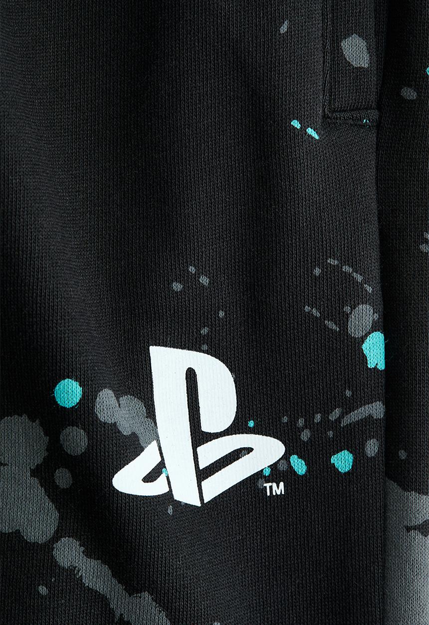 H&M - Printed brushed-inside joggers - black/playstation
